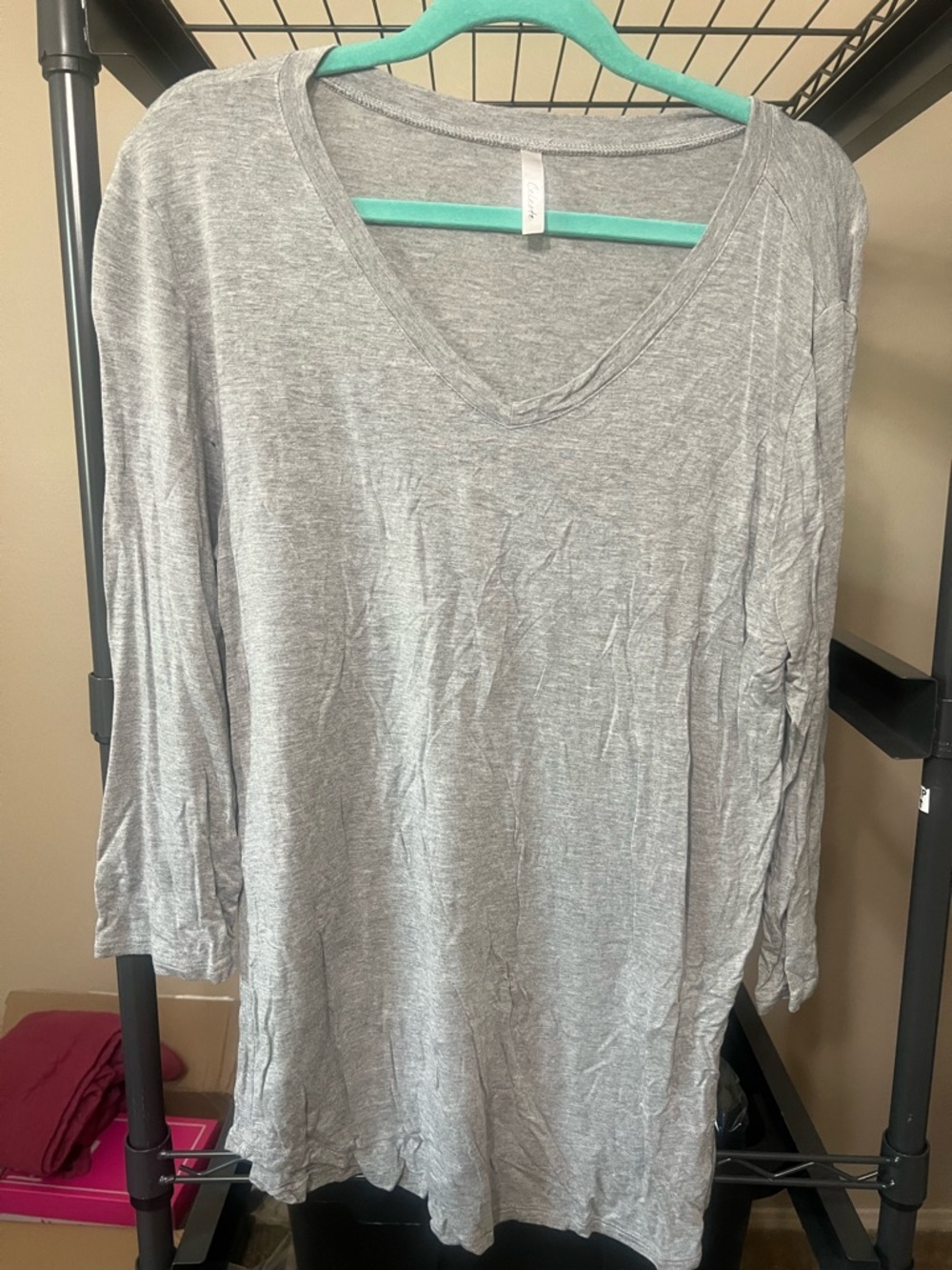 Celeste Gray V-Neck Short Sleeve Women's Tee